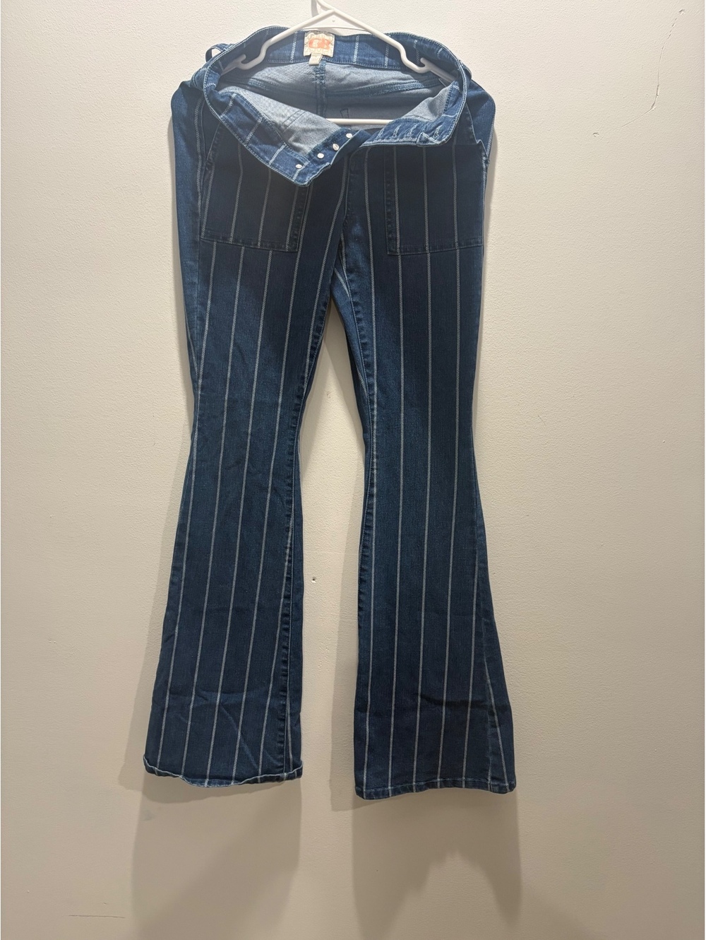 Gianni Bini Striped Denim Flare Jeans Button Fly Size  women’s/Juniors 3/26